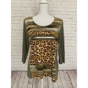 CHICO’s Leopard Knit Top M